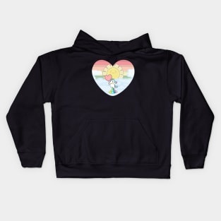 Unicorn Farts - Funny Unicorn Colorful Rainbow Design - Cute Unicorn Stealing Hearts And Blasting Farts Kids Hoodie